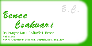 bence csakvari business card